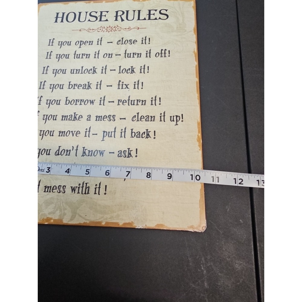 House Rules Metal Sign 10x14 - Picture 3 of 4